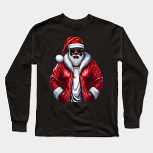 Cool Black Santa Long Sleeve T-Shirt